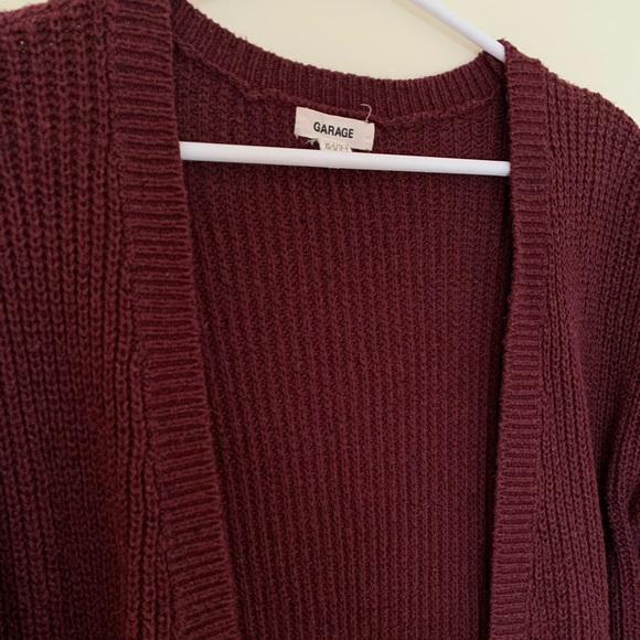 Garage XS-S Burgundy Knit Cardigan - Picture 2 of 6